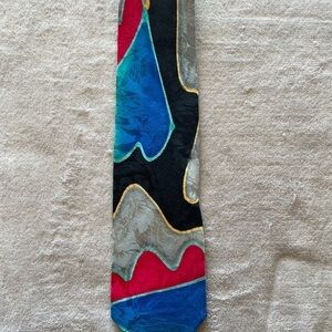 Robert Daskal Multicolor silk Abstract Men's Tie made in USA